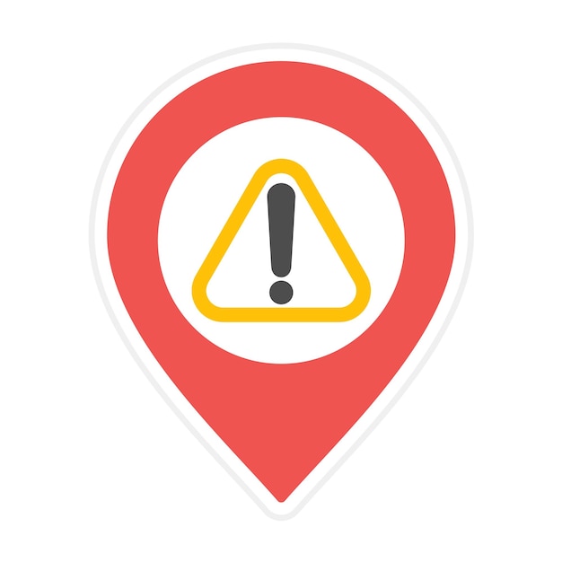 El icono del vector de precaución se puede utilizar para el conjunto de iconos del mapa y la navegación