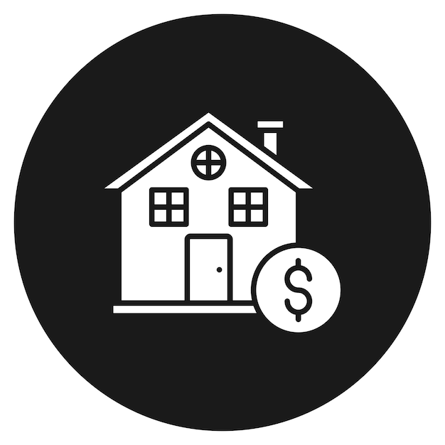 El icono del vector de precios de la casa se puede utilizar para el conjunto de iconos de bienes raíces