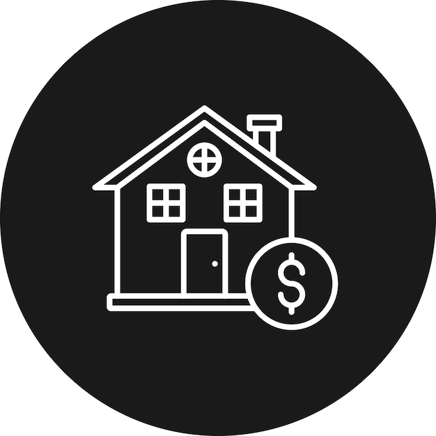 El icono del vector de precios de la casa se puede utilizar para el conjunto de iconos de bienes raíces