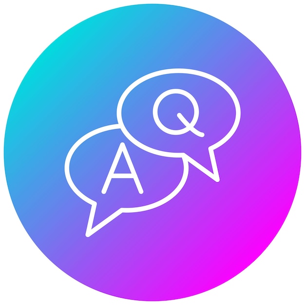 El icono del vector de preguntas y respuestas se puede utilizar para el conjunto de iconos de comunicaciones