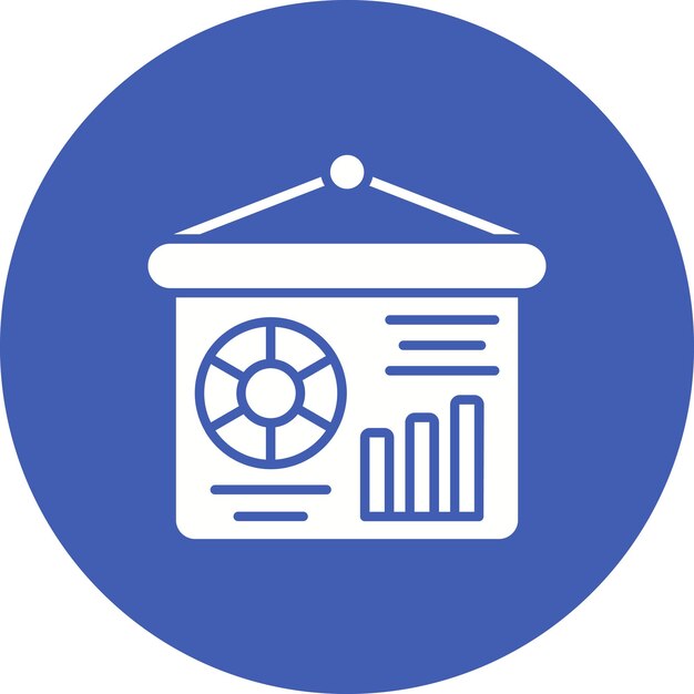 El icono del vector de presentación de estadísticas se puede utilizar para el conjunto de iconos de marketing