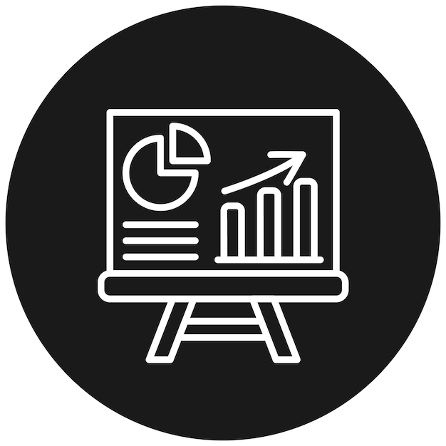 El icono del vector de presentación de estadísticas se puede utilizar para el conjunto de iconos de marketing