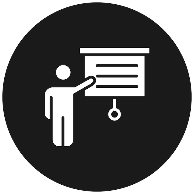 El icono del vector de presentación se puede utilizar para el conjunto de iconos de comunicaciones