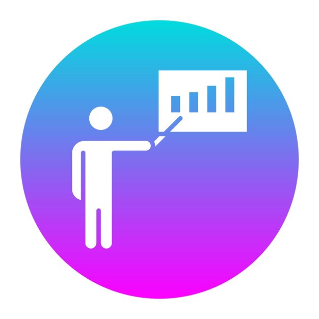 El icono del vector de presentación se puede utilizar para el conjunto de iconos de formación empresarial