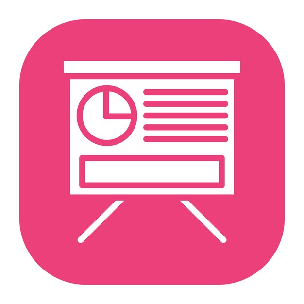El icono del vector de presentación se puede utilizar para el conjunto de iconos de vuelta a la escuela