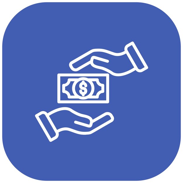 El icono del vector de la presentación de sobornos se puede utilizar para el conjunto de iconos de corrupción
