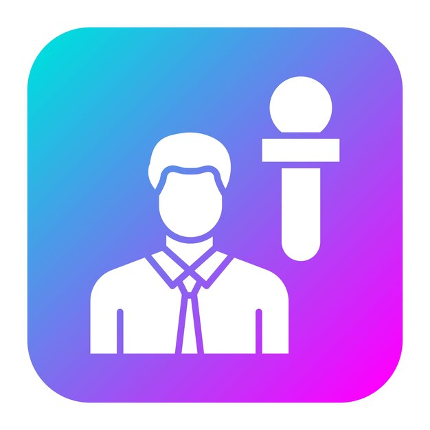 El icono del vector presentador masculino se puede utilizar para el conjunto de iconos de capacitación empresarial