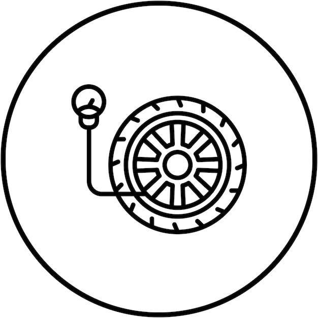 El icono del vector de presión de los neumáticos se puede utilizar para el conjunto de iconos de carreras automáticas