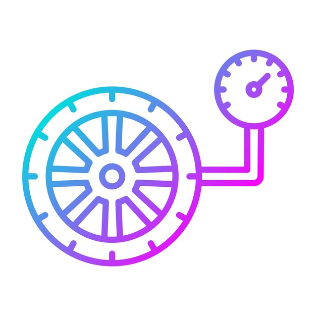 El icono del vector de presión de los neumáticos se puede utilizar para el conjunto de iconos de reparación de automóviles