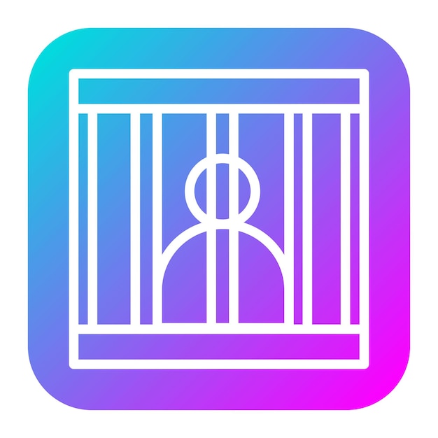 El icono del vector del prisionero se puede usar para el conjunto de iconos de la prisión