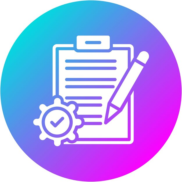 El icono del vector de procesamiento se puede utilizar para el conjunto de iconos de garantía de calidad