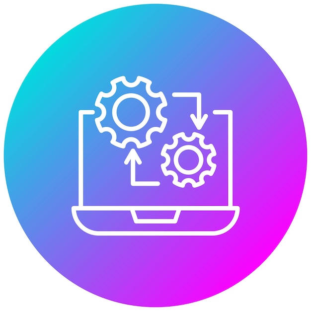 El icono del vector de proceso automatizado se puede utilizar para el conjunto de iconos de producción en masa