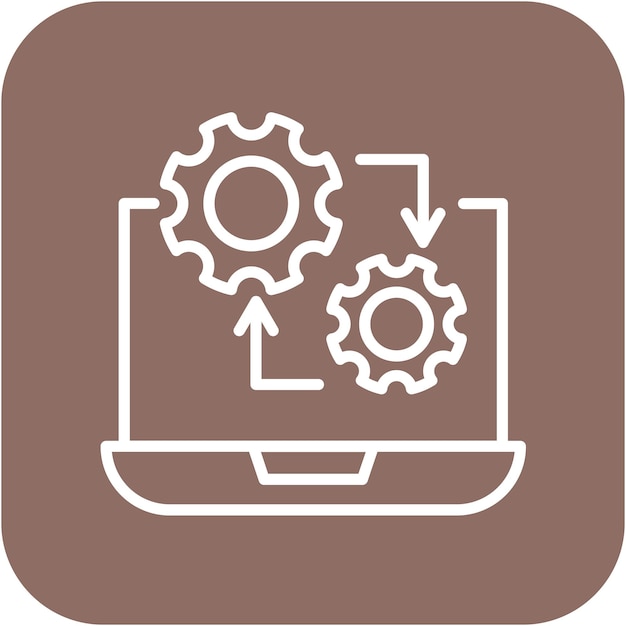 El icono del vector de proceso automatizado se puede utilizar para el conjunto de iconos de producción en masa