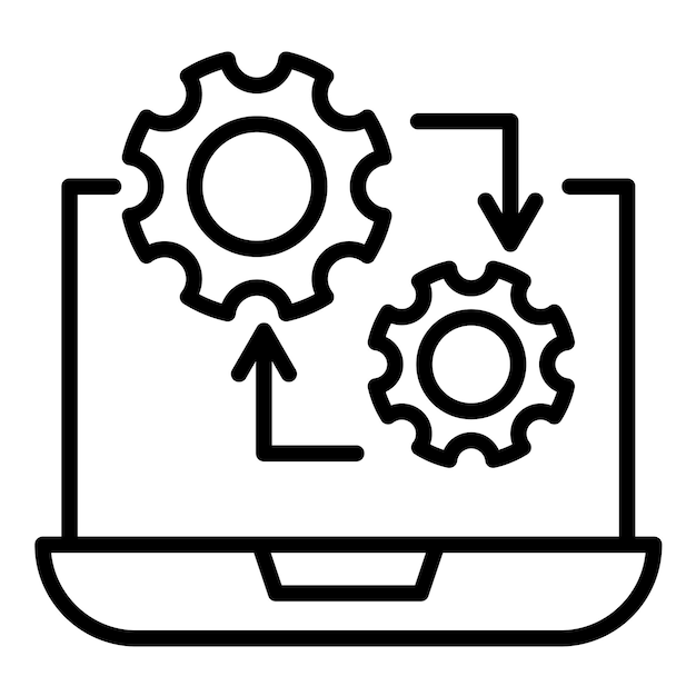 El icono del vector de proceso automatizado se puede utilizar para el conjunto de iconos de producción en masa