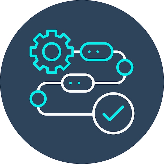El icono del vector de proceso se puede utilizar para el conjunto de iconos de habilidades para la vida