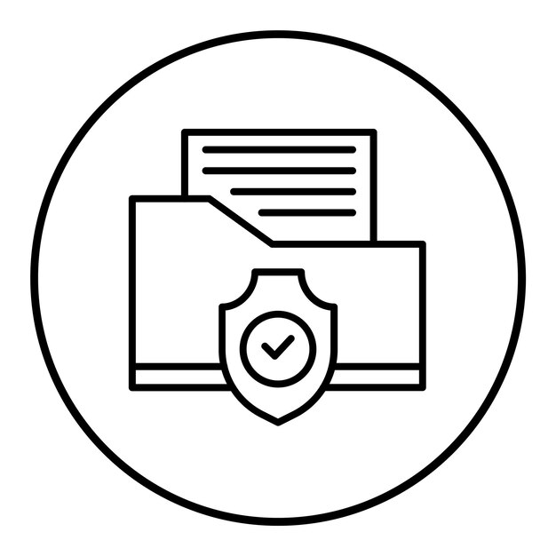 El icono del vector de protección de archivos se puede utilizar para el conjunto de iconos de codificación y desarrollo