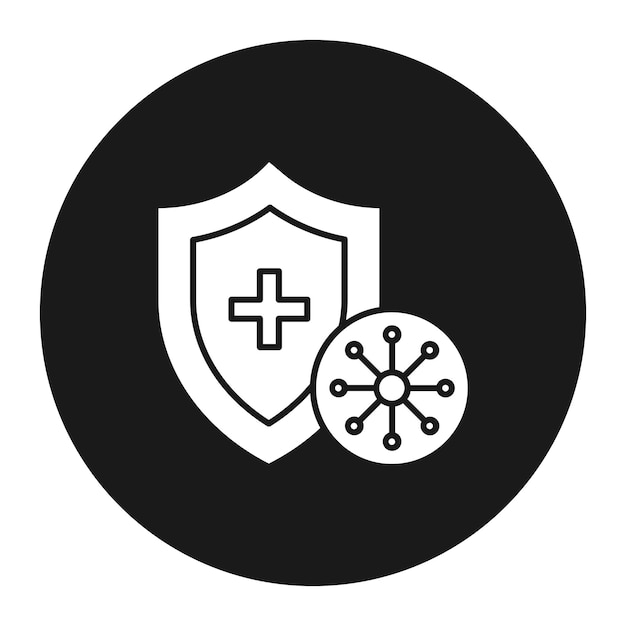 El icono del vector de protección contra virus se puede utilizar para el conjunto de iconos de rutina de higiene