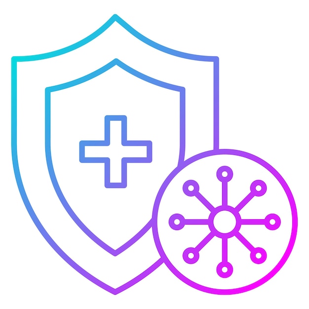 El icono del vector de protección contra virus se puede utilizar para el conjunto de iconos de rutina de higiene