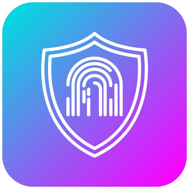 El icono del vector de protección de huellas dactilares se puede utilizar para el conjunto de iconos biométricos