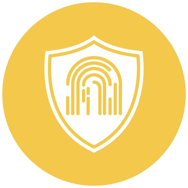 El icono del vector de protección de huellas dactilares se puede utilizar para el conjunto de iconos biométricos