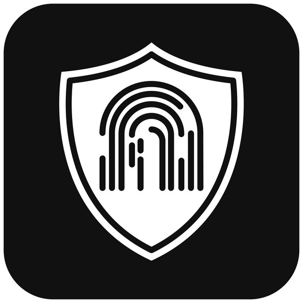 El icono del vector de protección de huellas dactilares se puede utilizar para el conjunto de iconos biométricos