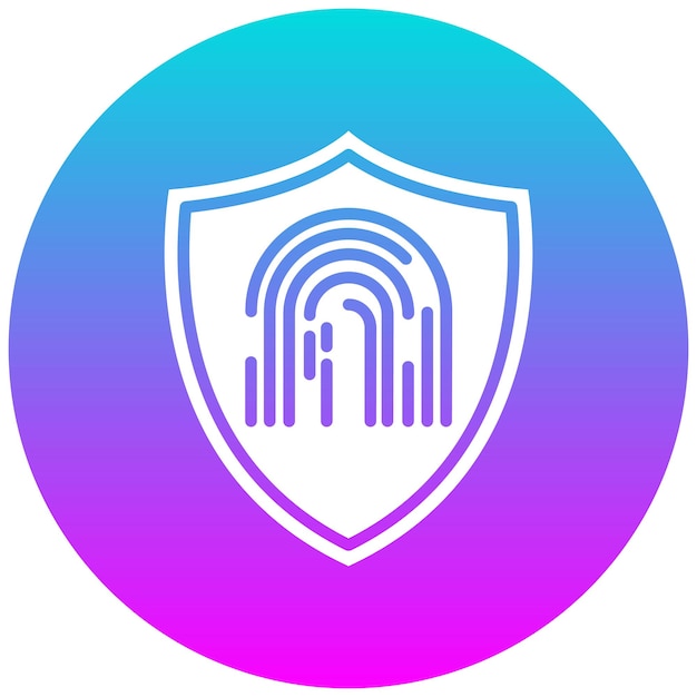 El icono del vector de protección de huellas dactilares se puede utilizar para el conjunto de iconos biométricos