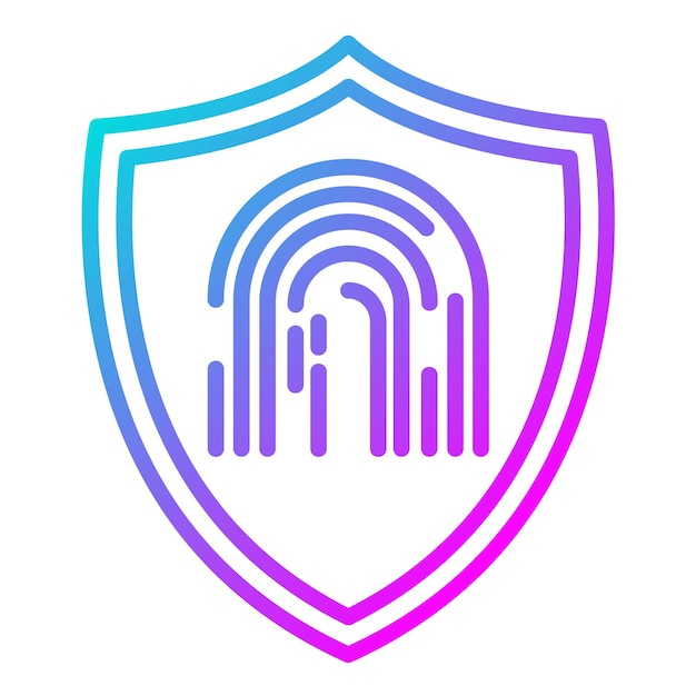 El icono del vector de protección de huellas dactilares se puede utilizar para el conjunto de iconos biométricos
