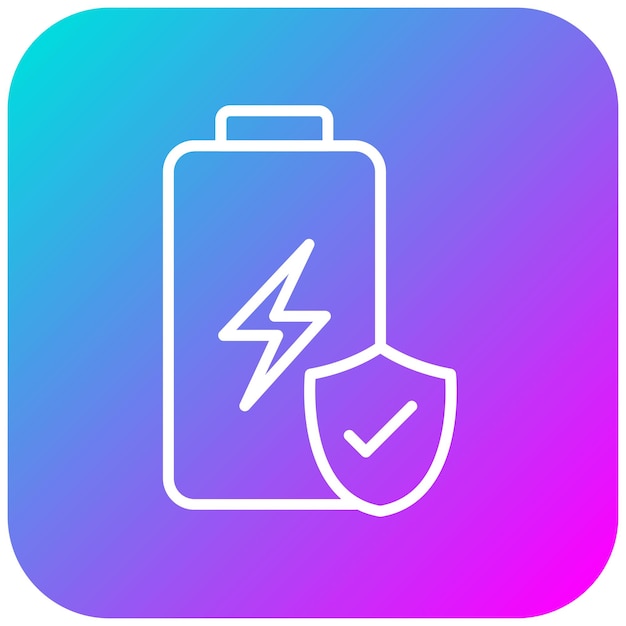 El icono del vector de protección se puede utilizar para el conjunto de iconos de batería y energía