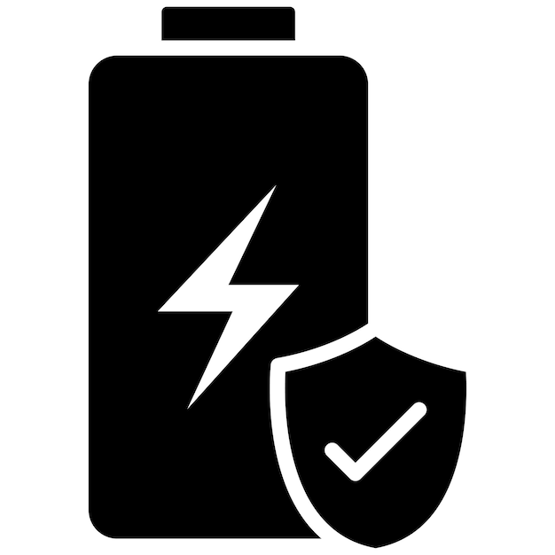 El icono del vector de protección se puede utilizar para el conjunto de iconos de batería y energía