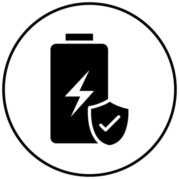 El icono del vector de protección se puede utilizar para el conjunto de iconos de batería y energía