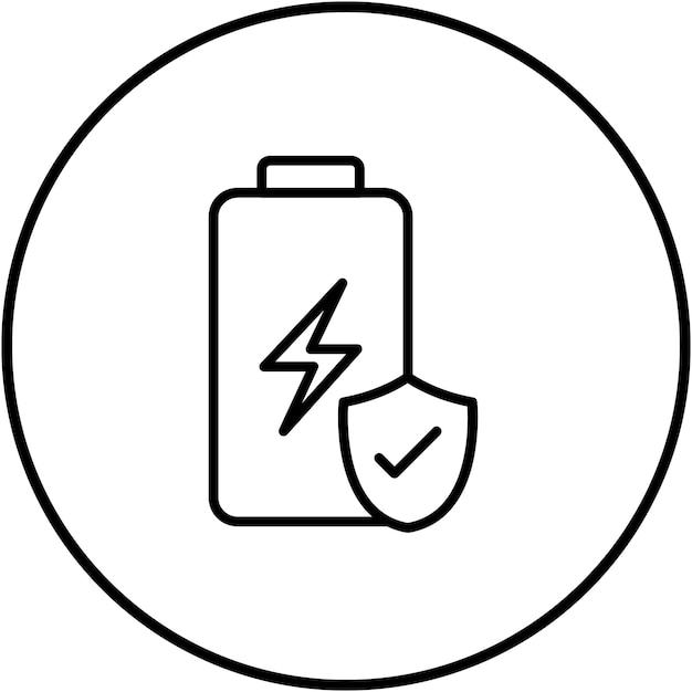 El icono del vector de protección se puede utilizar para el conjunto de iconos de batería y energía