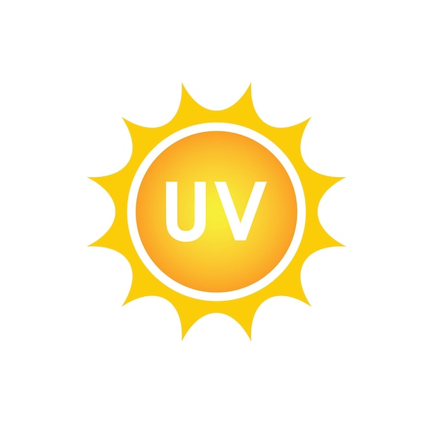 Icono de vector de protección UV Logotipo ultravioleta