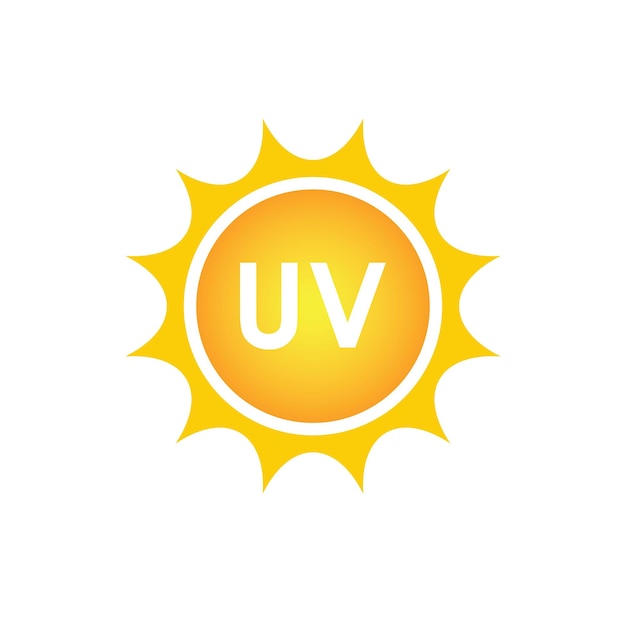 Icono de vector de protección uv logotipo ultravioleta