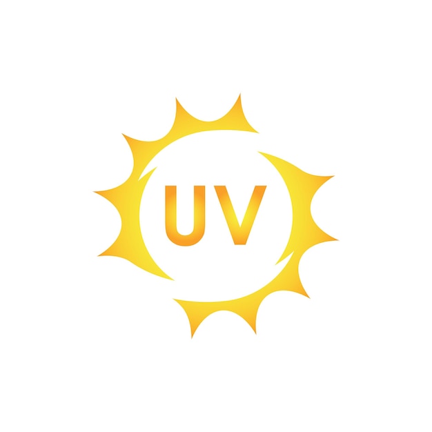 Vector icono de vector de protección uv logotipo ultravioleta