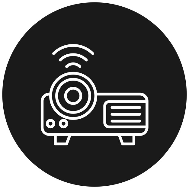 El icono del vector del proyector se puede utilizar para el conjunto de iconos de producción de video