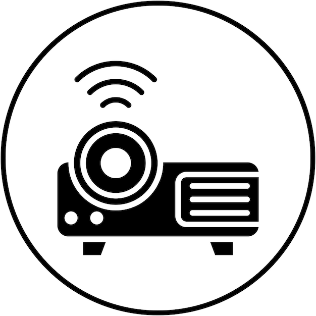 El icono del vector del proyector se puede utilizar para el conjunto de iconos de producción de video