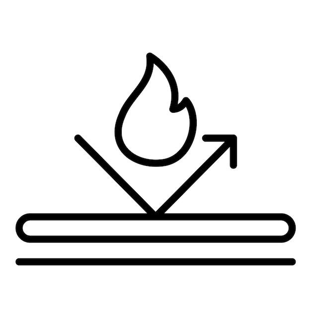 El icono del vector a prueba de fuego se puede utilizar para el conjunto de iconos de características de la tela