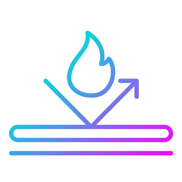 El icono del vector a prueba de fuego se puede utilizar para el conjunto de iconos de características de la tela