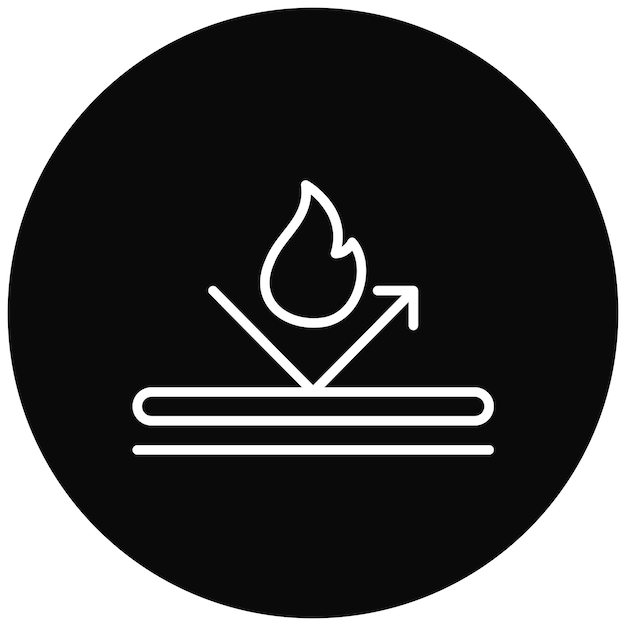 El icono del vector a prueba de fuego se puede utilizar para el conjunto de iconos de características de la tela