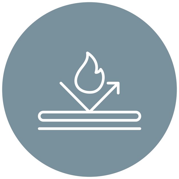 El icono del vector a prueba de fuego se puede utilizar para el conjunto de iconos de características de la tela