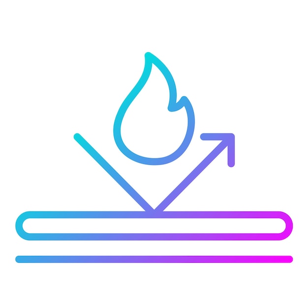 El icono del vector a prueba de fuego se puede utilizar para el conjunto de iconos de características de la tela