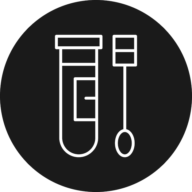 El icono del vector de prueba de swab se puede utilizar para el conjunto de iconos de control de salud