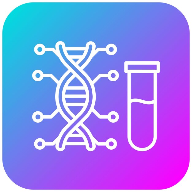 El icono del vector de pruebas genéticas se puede utilizar para el conjunto de iconos de quimioterapia