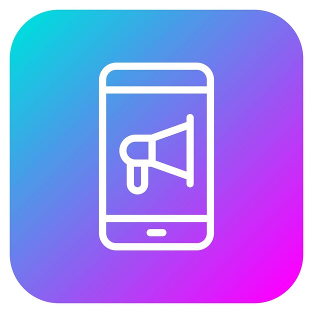 El icono del vector de publicidad móvil se puede utilizar para el conjunto de iconos de marketing digital