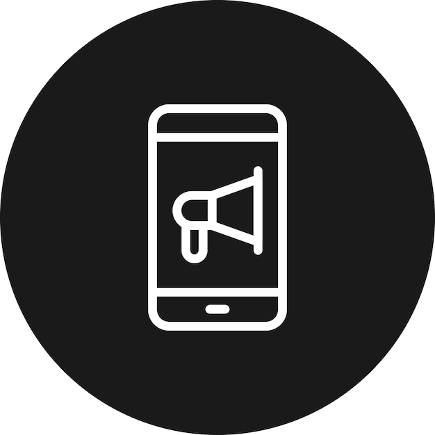 El icono del vector de publicidad móvil se puede utilizar para el conjunto de iconos de marketing digital