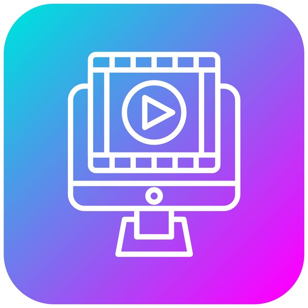 El icono del vector de publicidad de la película se puede usar para el iconset de producción de video