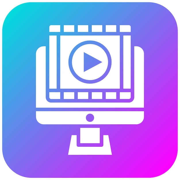 El icono del vector de publicidad de la película se puede usar para el iconset de producción de video