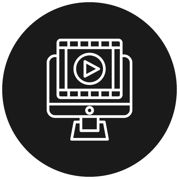 El icono del vector de publicidad de la película se puede usar para el iconset de producción de video