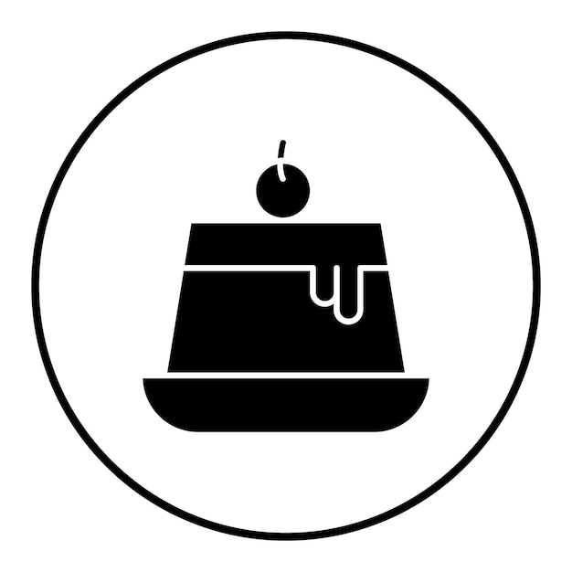 El icono del vector del pudín se puede usar para el conjunto de iconos de la panadería