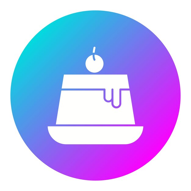 El icono del vector del pudín se puede usar para el conjunto de iconos de la panadería